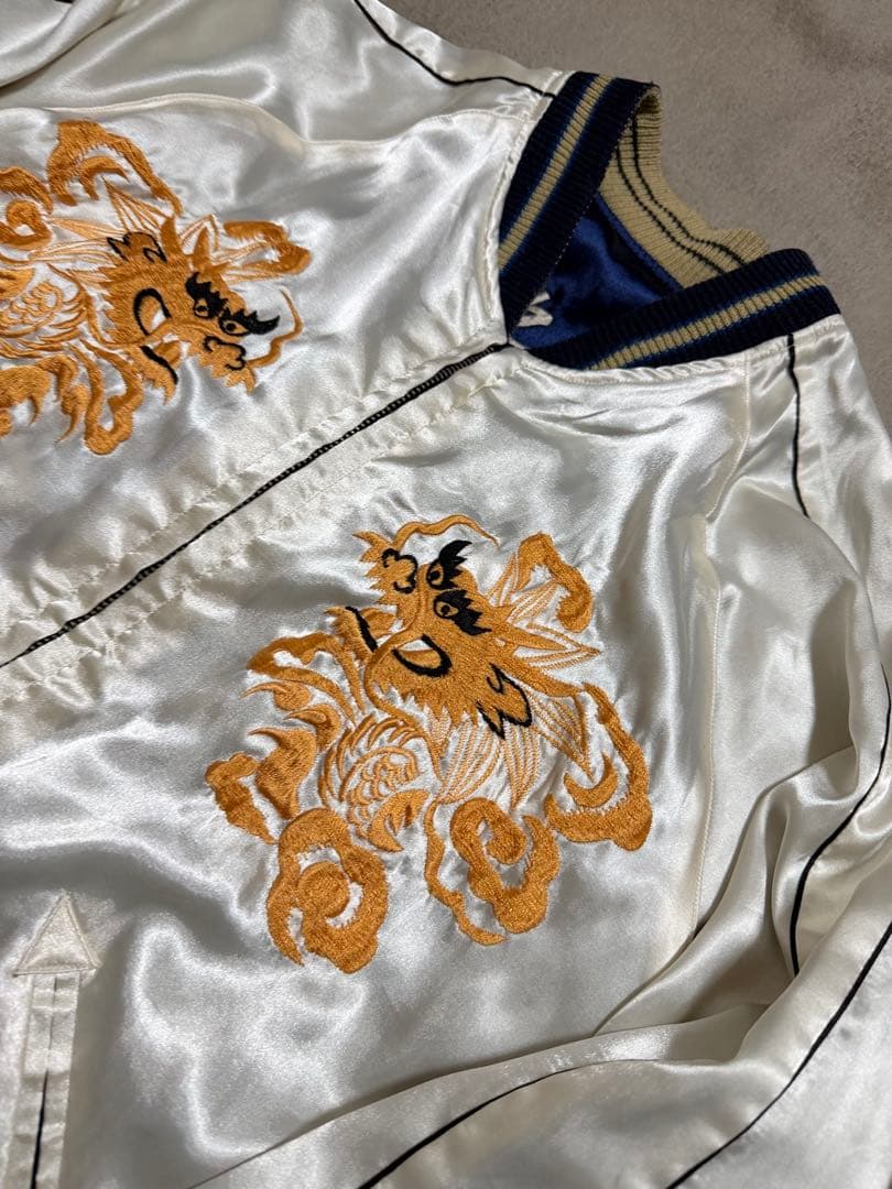 ２面用 テーラー東洋 スカル 龍 日本限定版 スカジャン vintage サテン