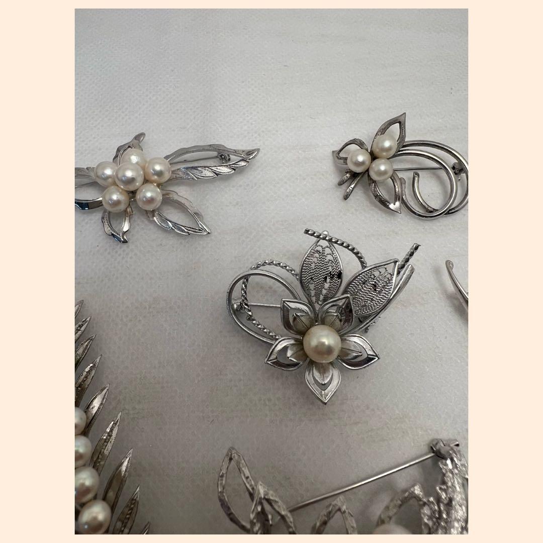本真珠ブローチ おまとめ6点 良品