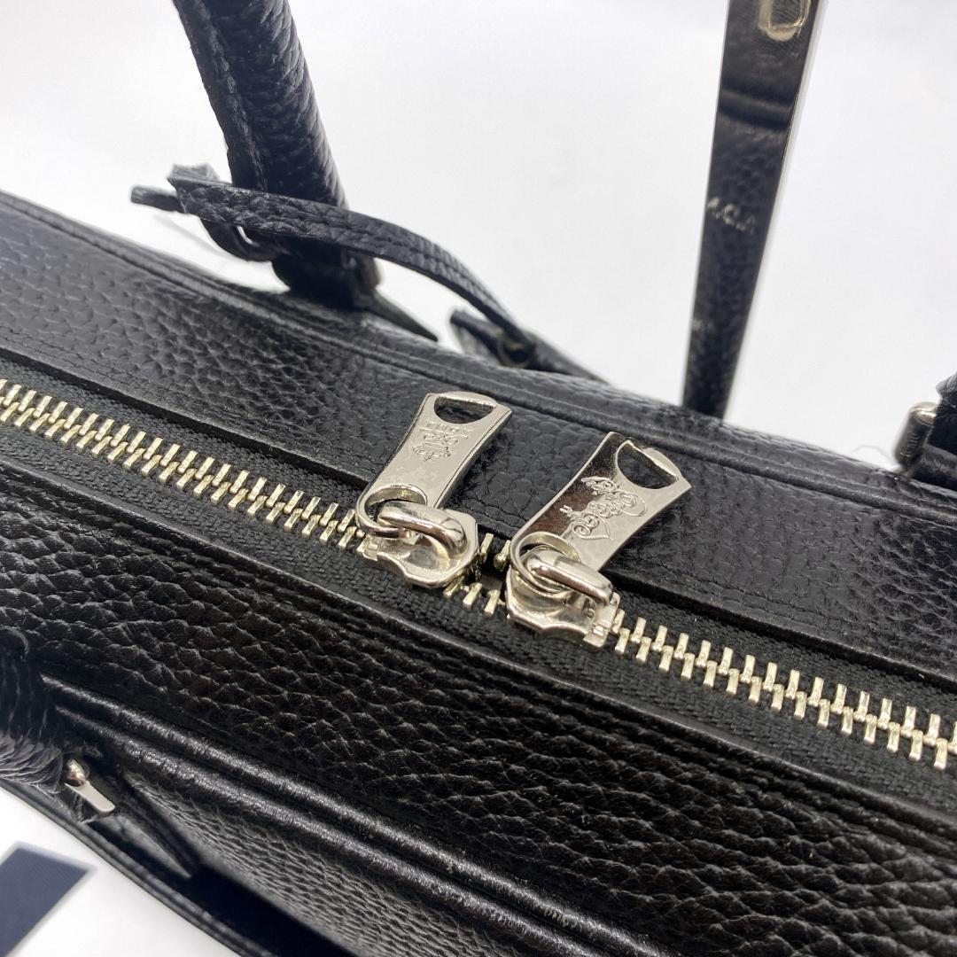 美品 A.D.M.J ミニボストン ハンドバッグ レザー レディース ブラック