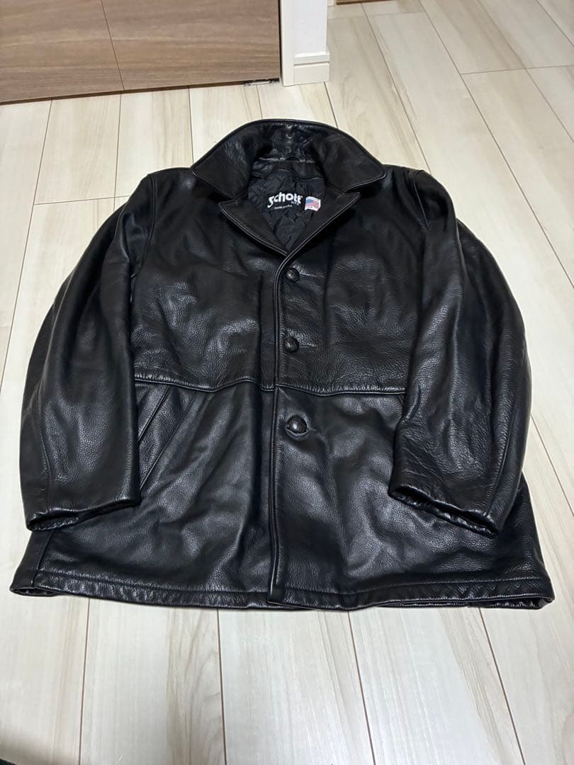 米国製 Schott レザージャケット 黒 44 カーコート ライナー付 573