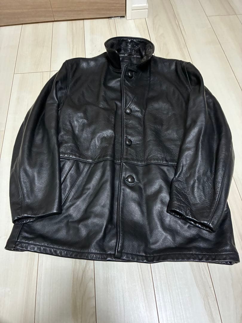 米国製 Schott レザージャケット 黒 44 カーコート ライナー付 573