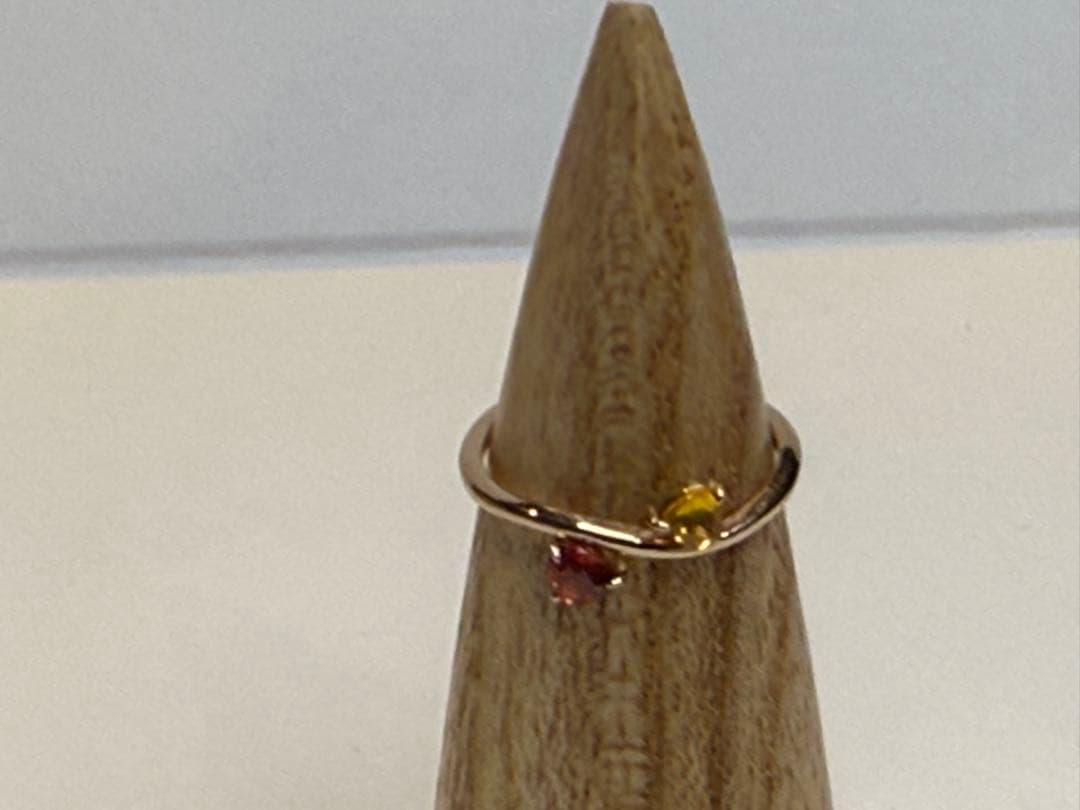 K18PG ハートシェイプサファイアリング　14号