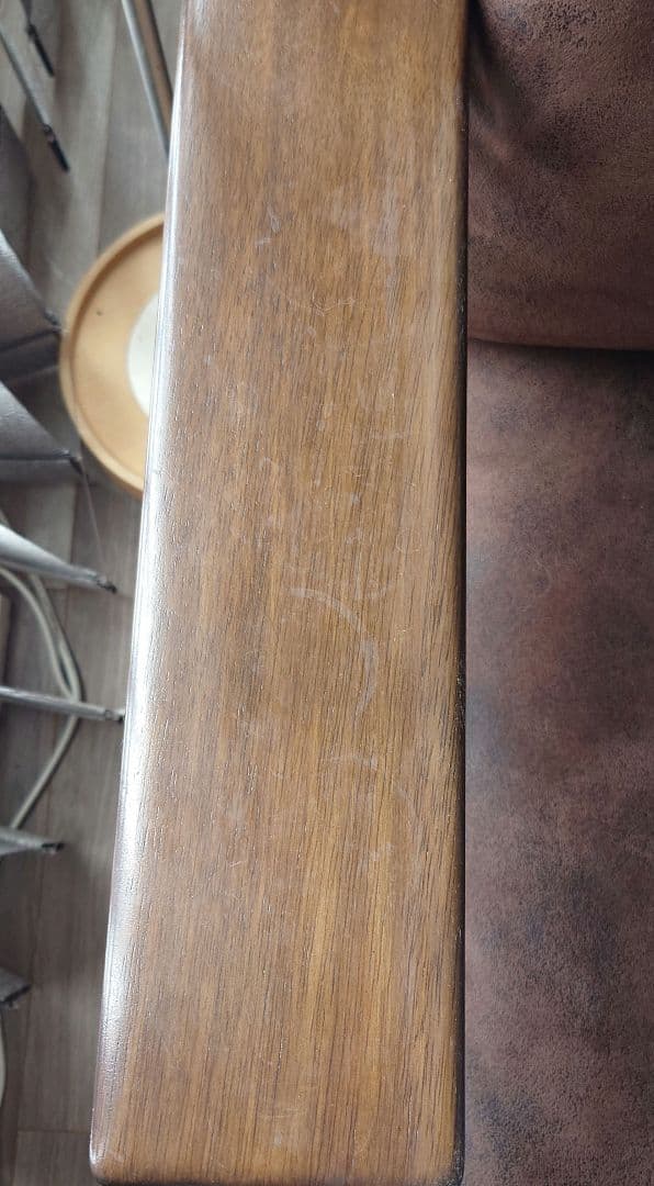 ジャーナルスタンダードファーニチャー　ブラウン合成皮革2人掛けソファ