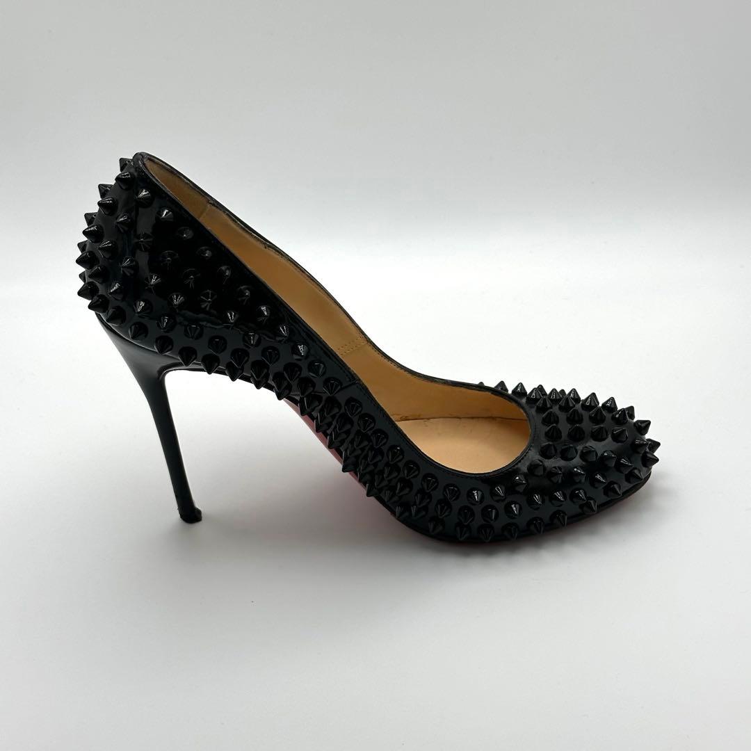クリスチャン　ルブタン　エナメル　スタッズ　ハイヒール　ブラック　サイズ37