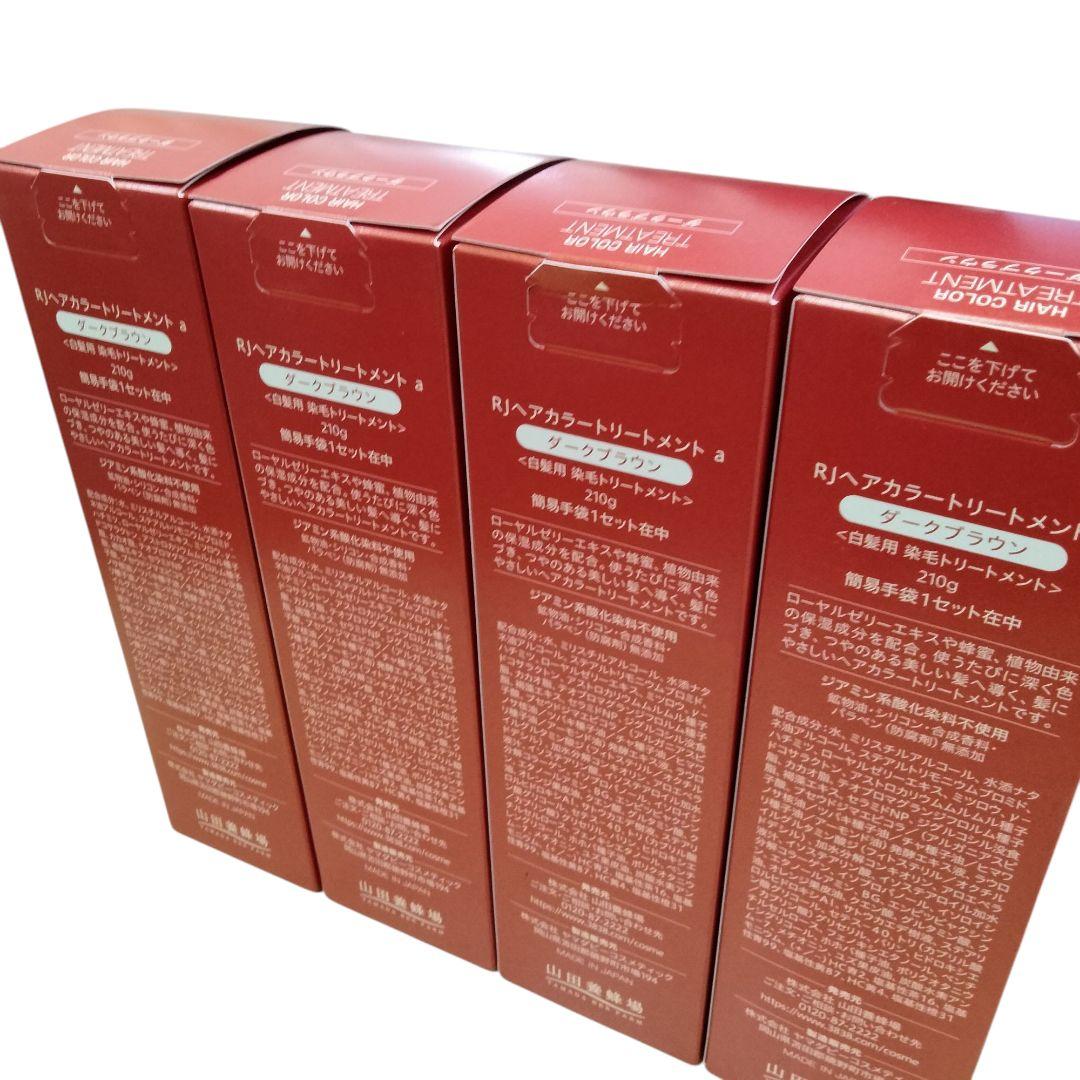 山田養峰場のRJ ヘアカラー トリートメント （ダークブラウン）4個セット