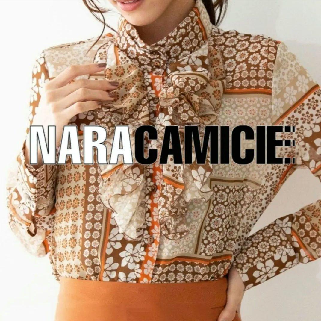 【極美品25300円】ナラカミーチェ♦完売✨シフォンフラワープリントフリル