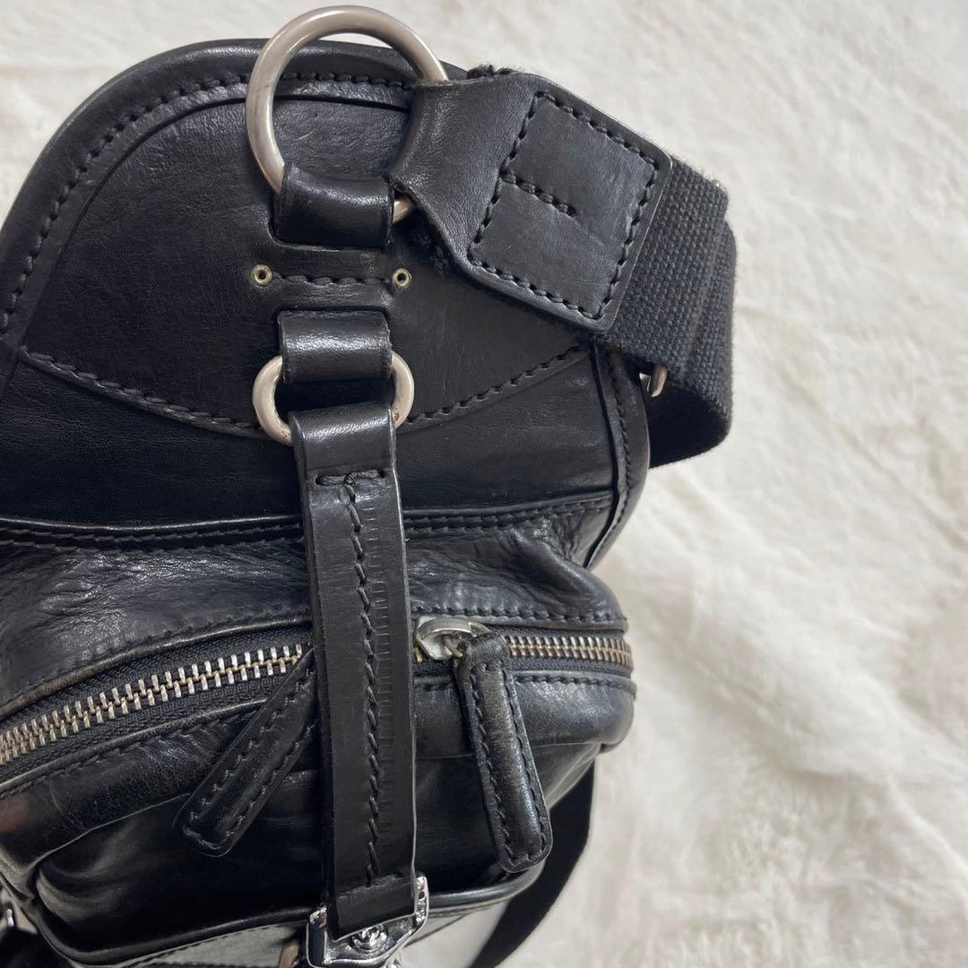 Daniel＆Bob ピッポ ローディー牛革 カーフ ボディバッグ　ブラック