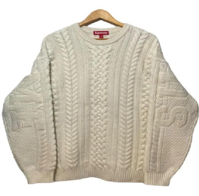 Supreme Appliqué Cable Knit Sweater XL