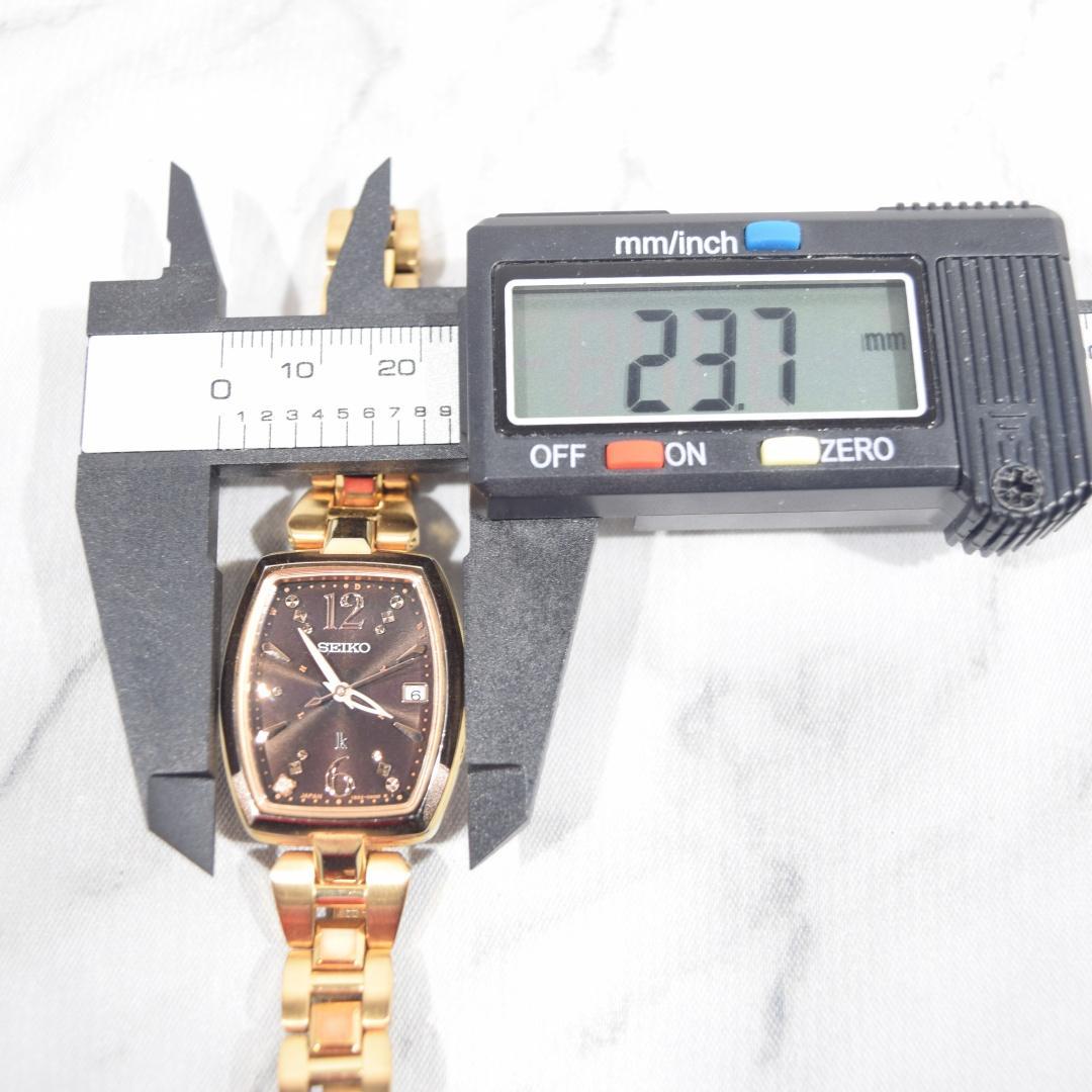 美品 SEIKO セイコー ルキア 電波ソーラー レディース黒金 ダイヤ付き