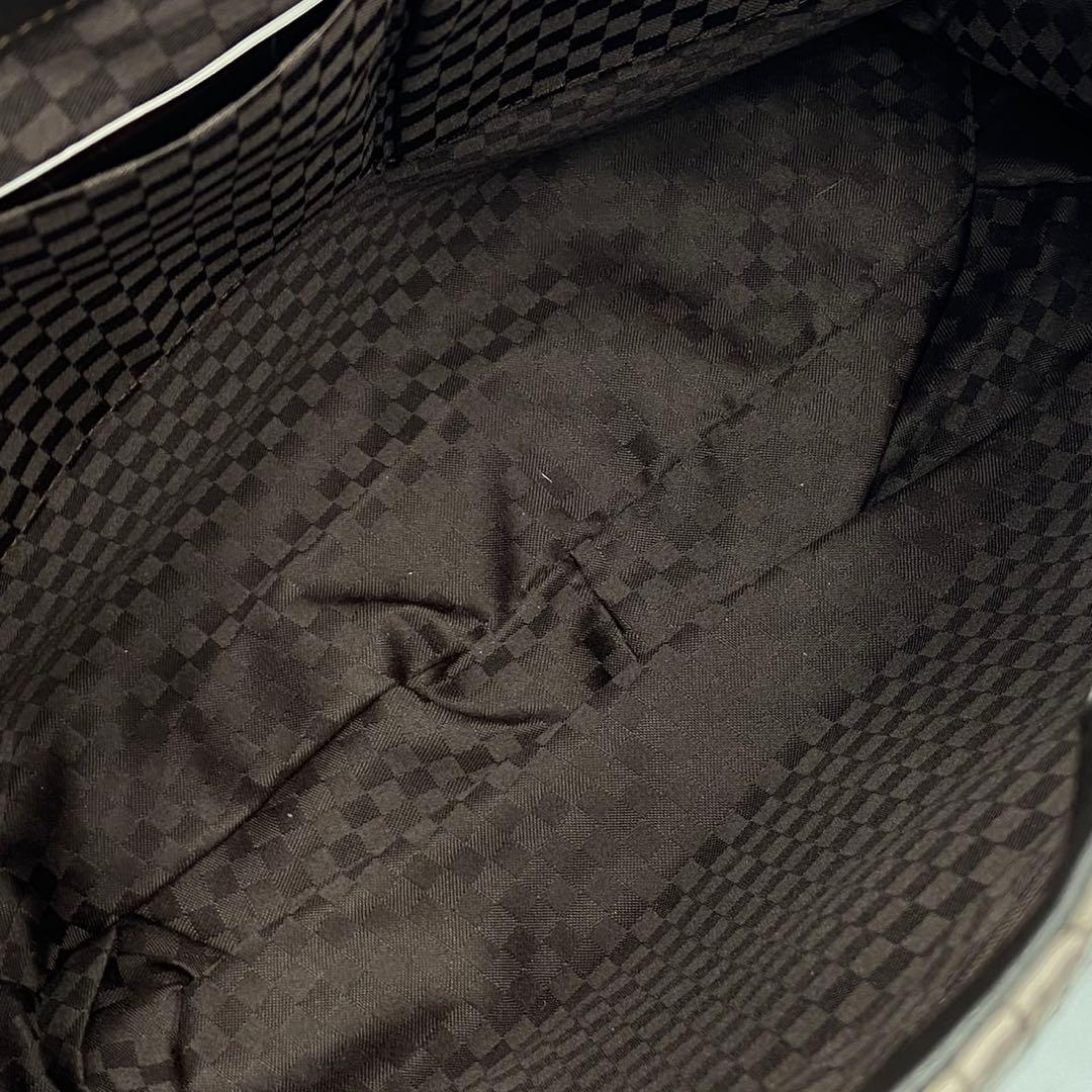 JRA認定 2way マットクロコ トートバッグ センター取り ブラウン A4