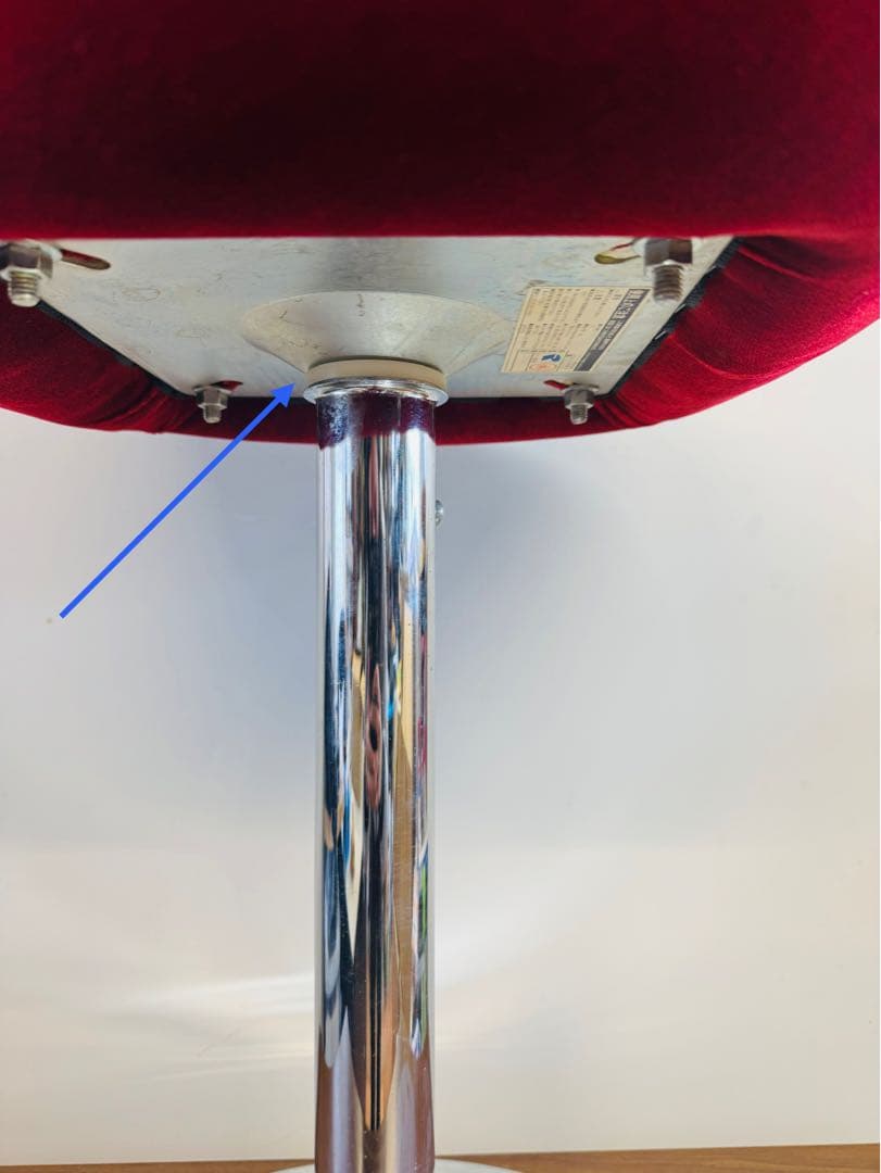 赤ベルベット カウンターチェア 2脚セット おしゃれ 固定式