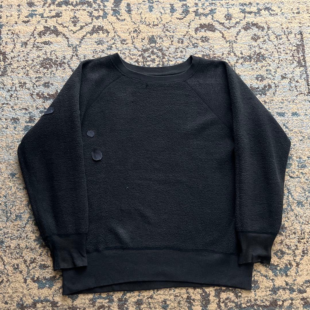 60s スウェット ブラック フロッキー カレッジ プリント 検 50s 40s