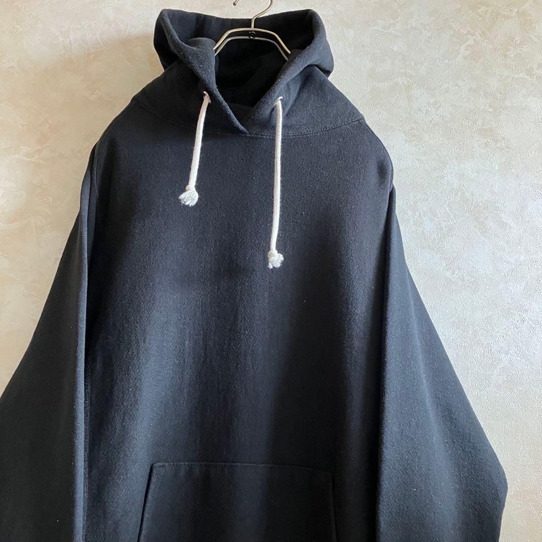 USA製 ワラワラスポーツ リバースウィーブパーカー 黒 L ブランク