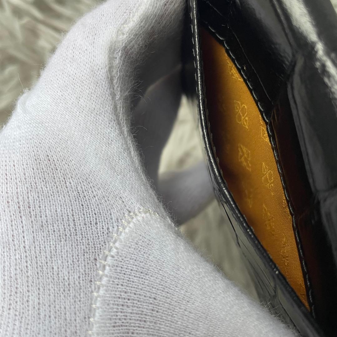 【極美品】エッティンガー ケース クロコ型押し ブラック