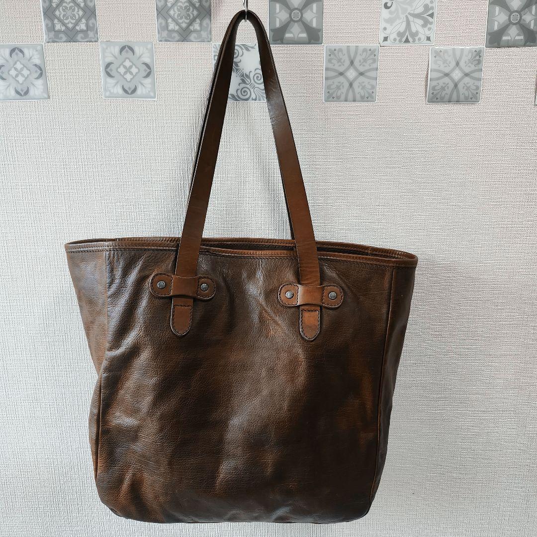 BUTTRO✨ブッテロ メンズ トートバッグオール レザーダークブラウン