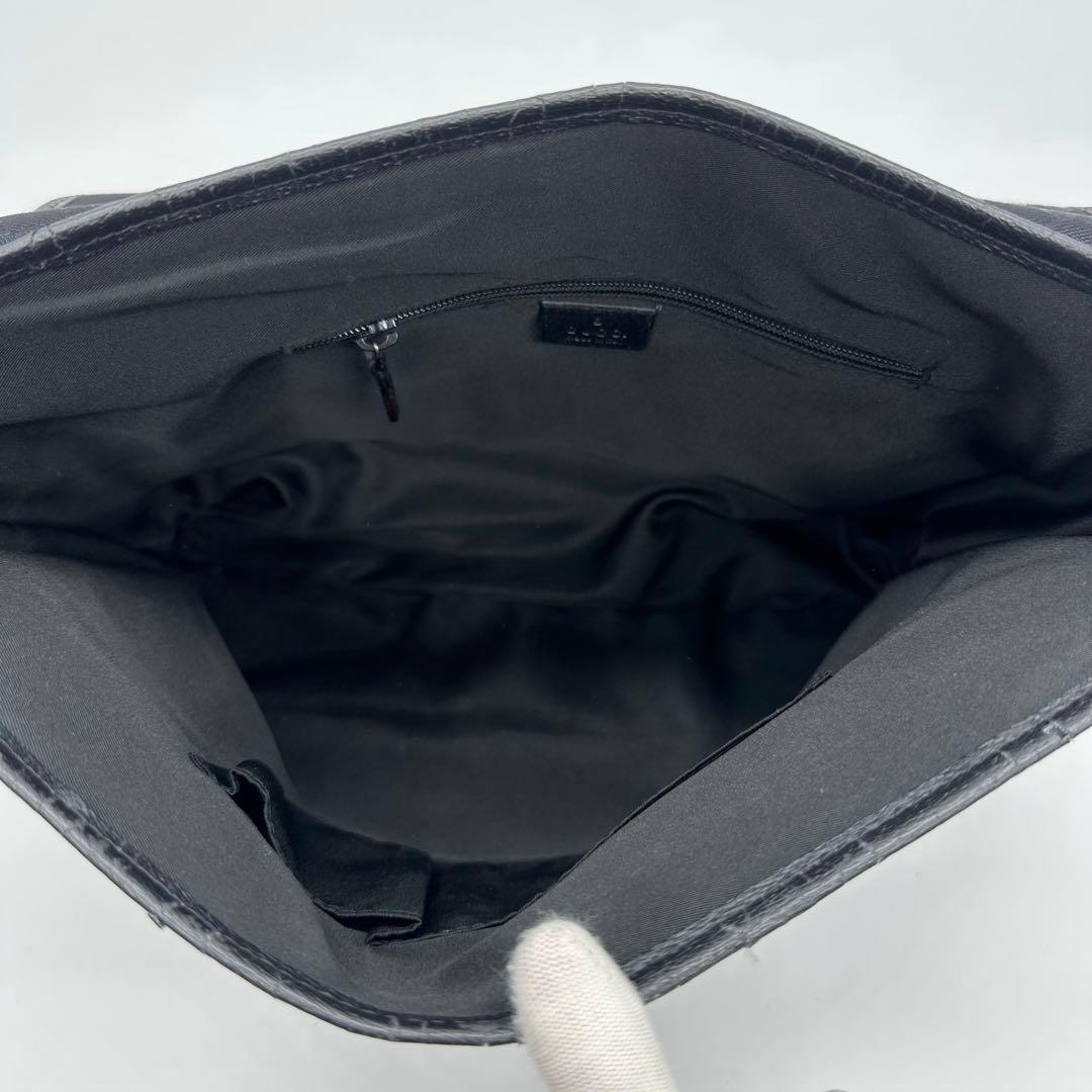 【美品】GUCCI ショルダーバッグ シェリーライン GG キャンバス 黒
