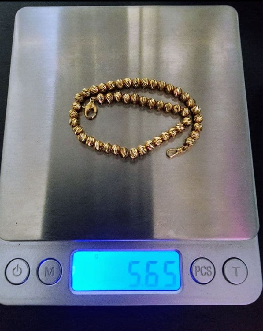 k18 ゴールド　ブレスレット 約19cm カットミラー　シャンデリア　金