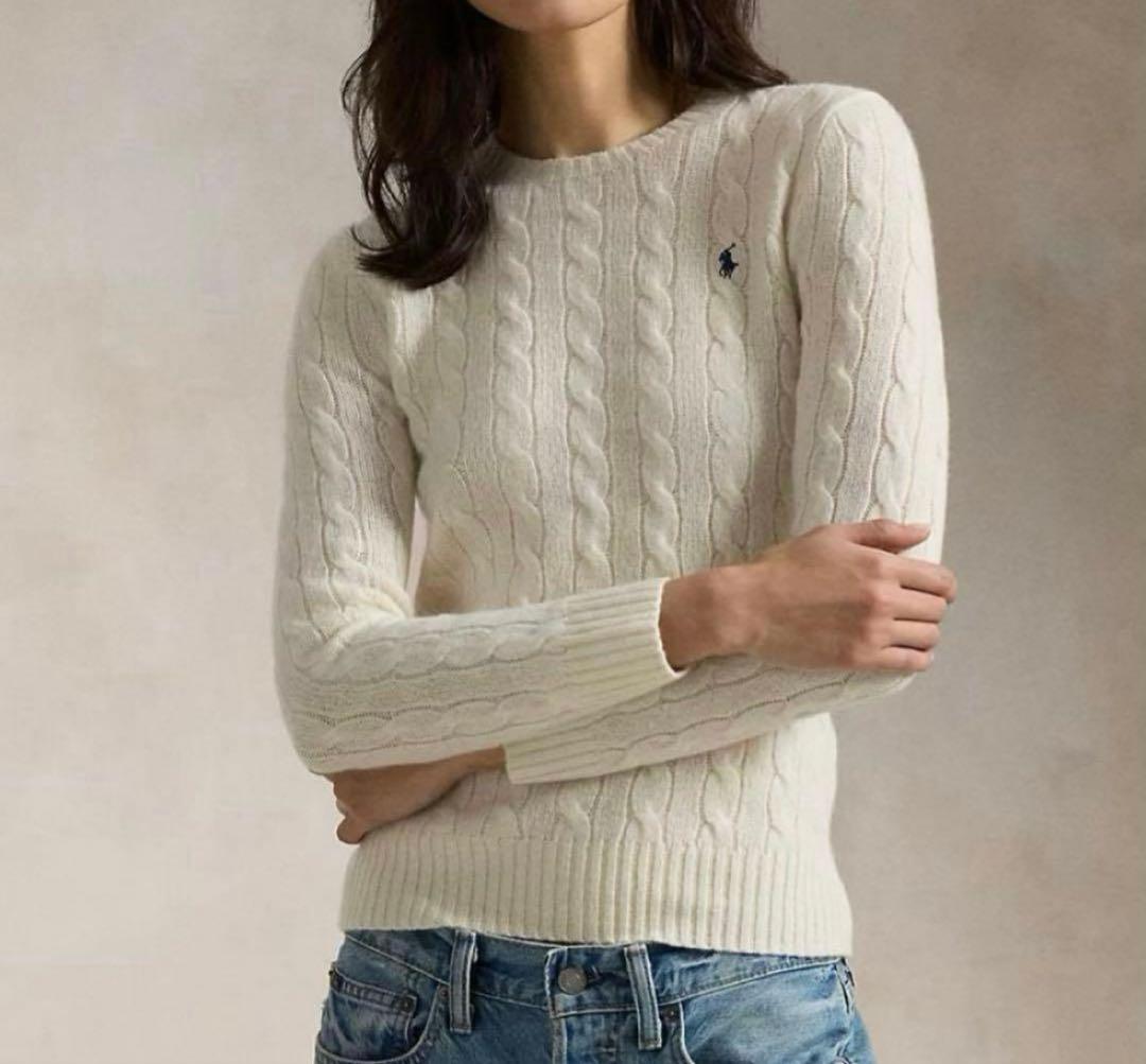 美品　POLO RALPH LAUREN カシミヤ　ウール　ケーブルニット　QR