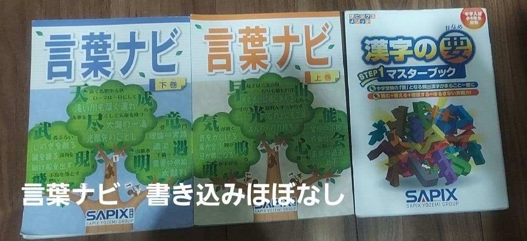 2025年2月終了組サピックスSAPIX　言葉ナビ　上巻下巻　漢字の要STEP1