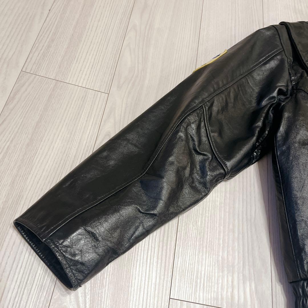 80s 激渋 日本製 ホースハイド A-2 ポリスマンジャケット シカゴポリス