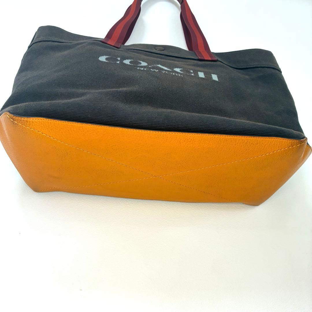 人気色　COACH トートバッグ アクア キャンバス カラーブロック