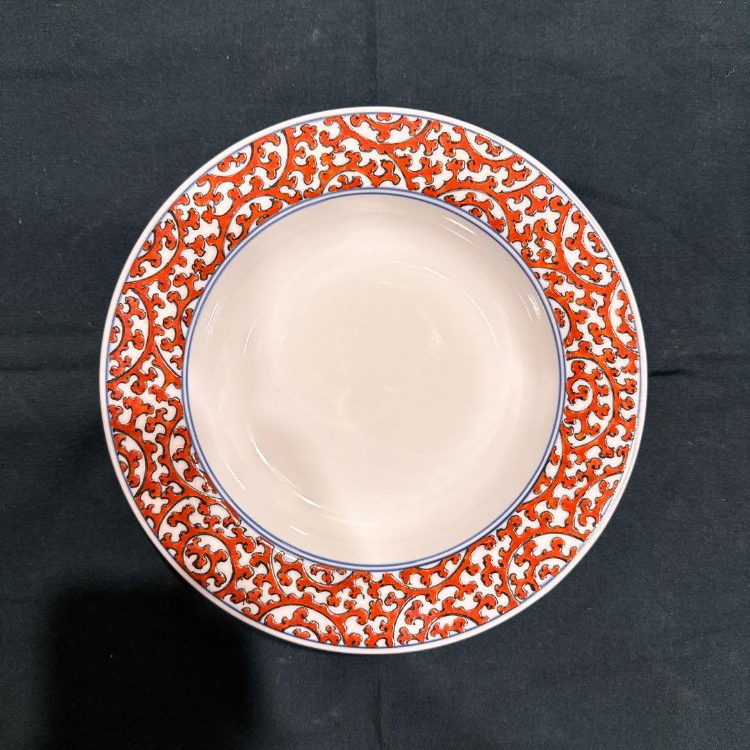 心和庵　中里博彦さん　7寸リムプレート　色絵　蛸唐草　作家　食器