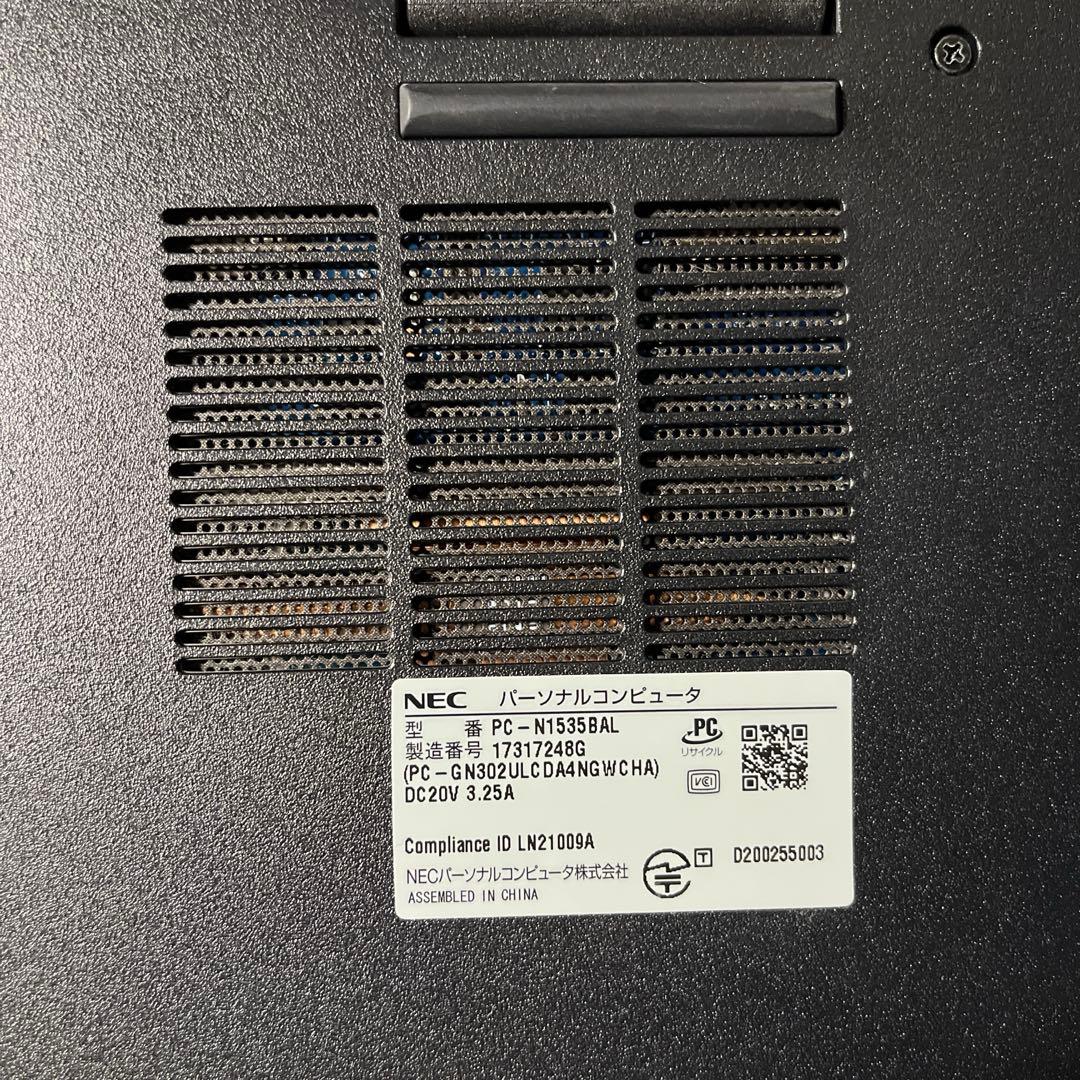数回使用 NEC LAVIE N1535BAL ノートPC nec n15