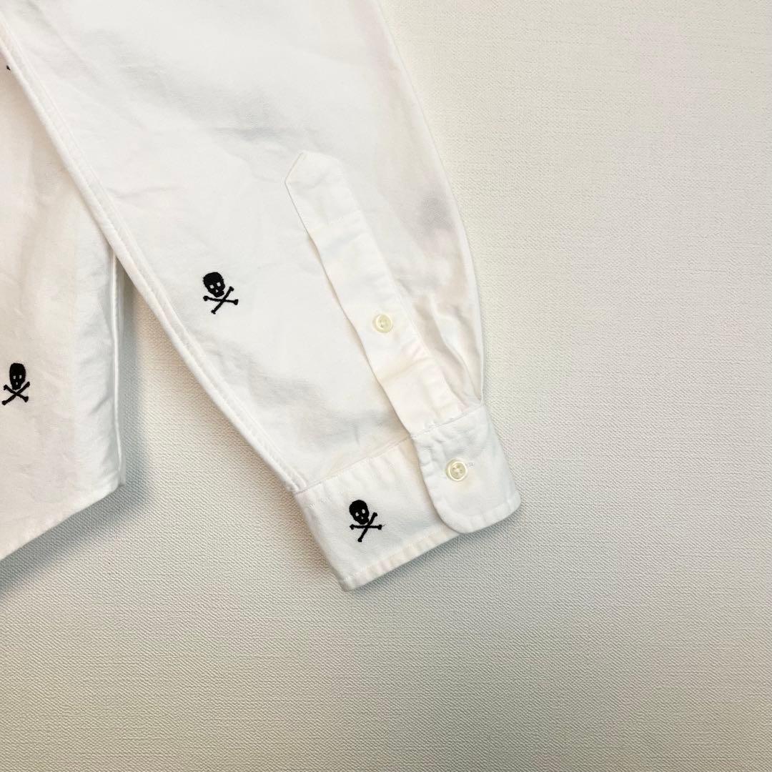 【超レア★未使用に近い】ラルフローレンスカル刺繍ボタンダウンシャツ★ホワイト白L