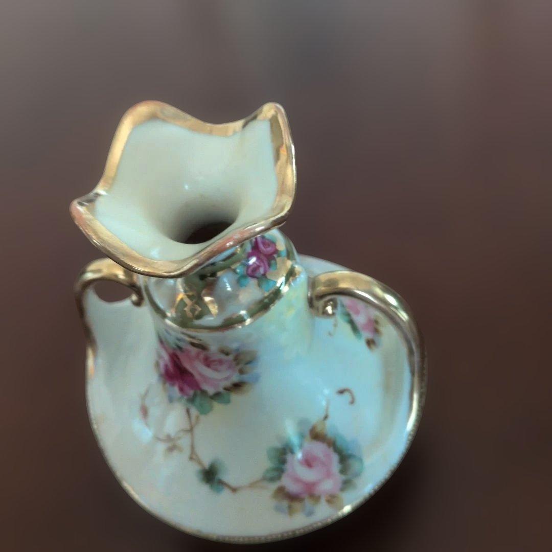 オールドノリタケ（ニッポン印）両手付薔薇花瓶