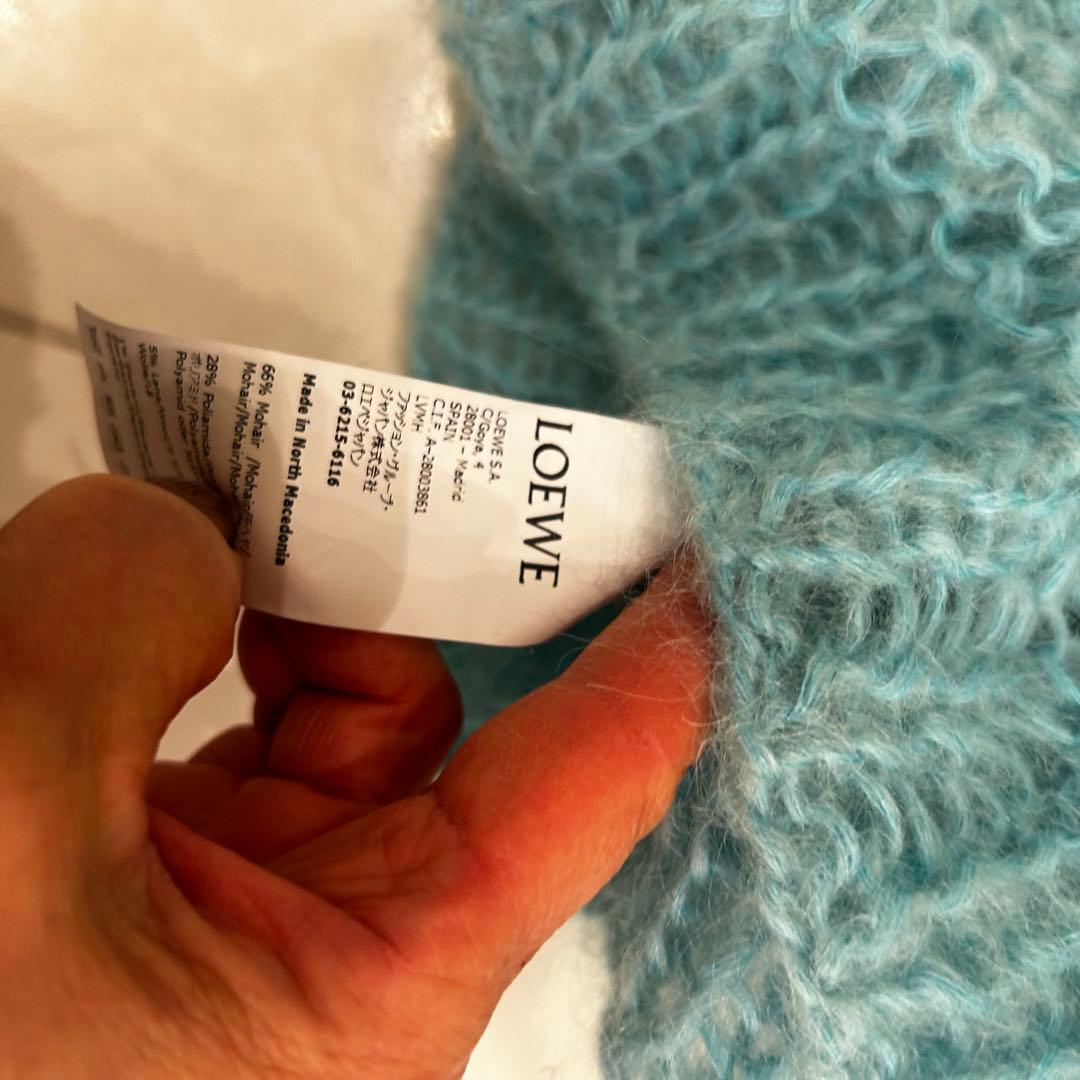 人気完売ロエベア　ナグラムニット　セーターモヘア　ターコイズ