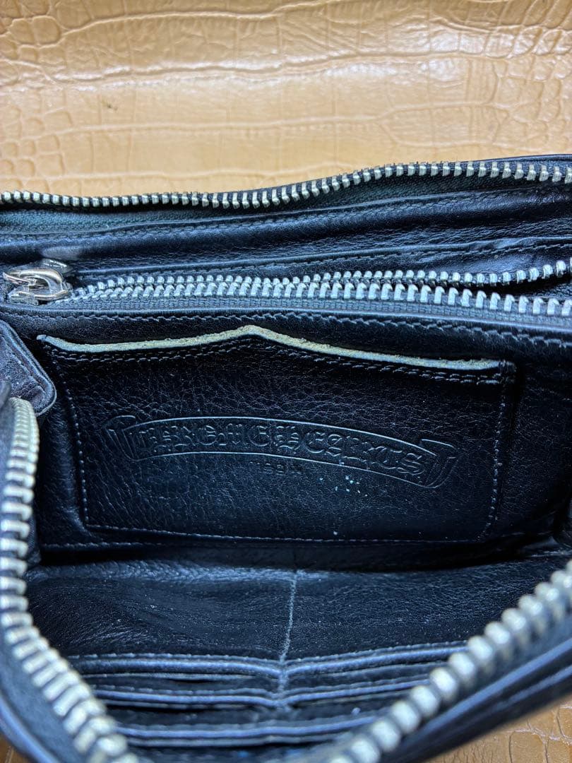 正規品 クロムハーツ財布 3セメタリー ダガー無し スライダー新品交換済み