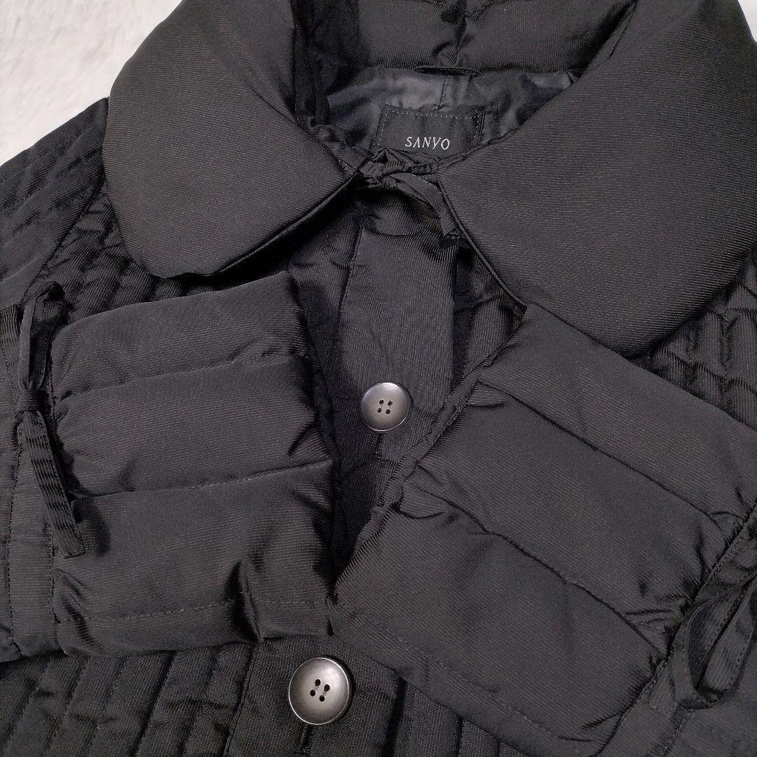 ✨美品✨ 三陽商会 ロングダウンコート サンヨーコート ビッグカラー ブラックM