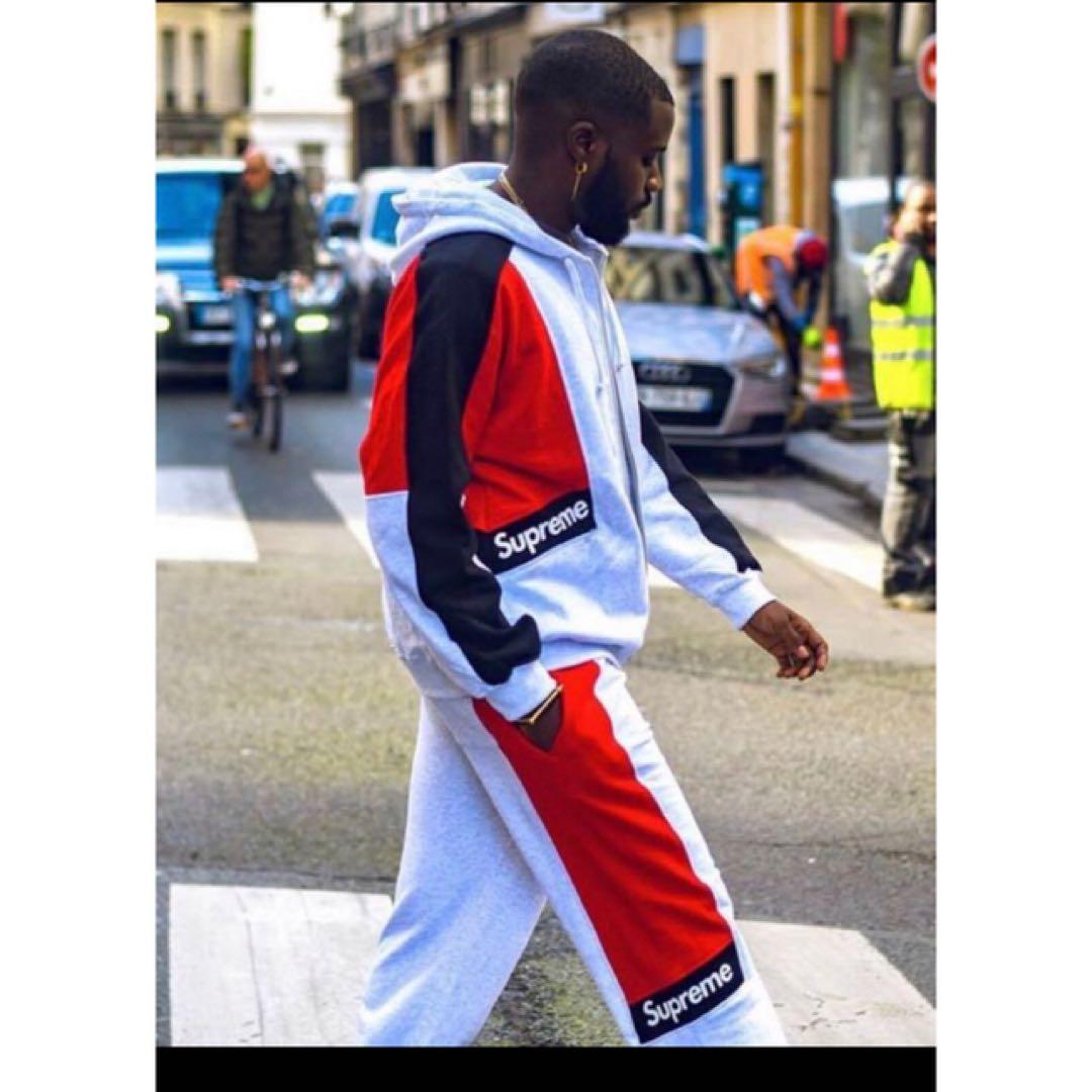 モ*ィ様 Supreme Color Blocked Zip Up Hoodie