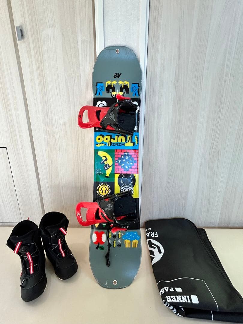 K2 MINI TURBOキッズスノーボードセット 100cmブーツ18.5cm