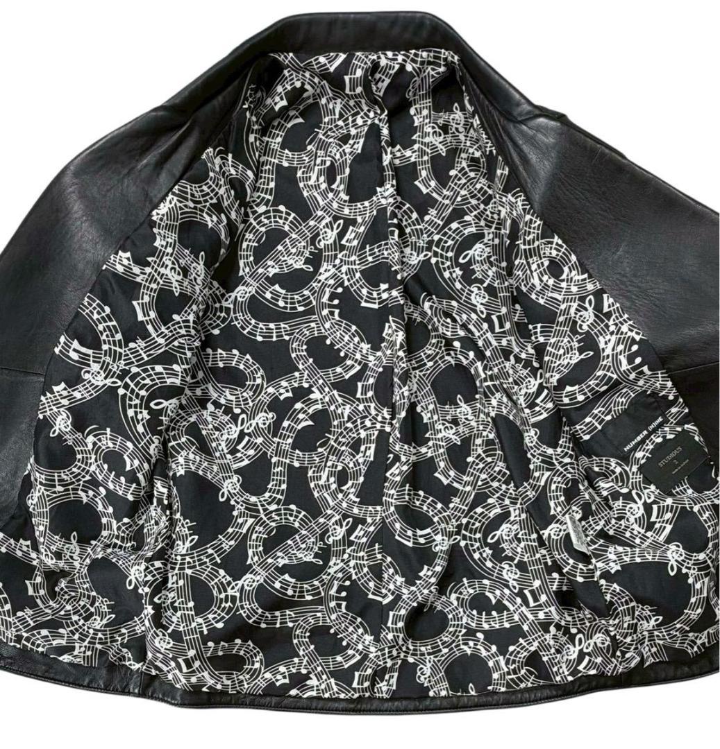 ナンバーナイン シープレザー ダブルライダース ジャケット ブラック 2