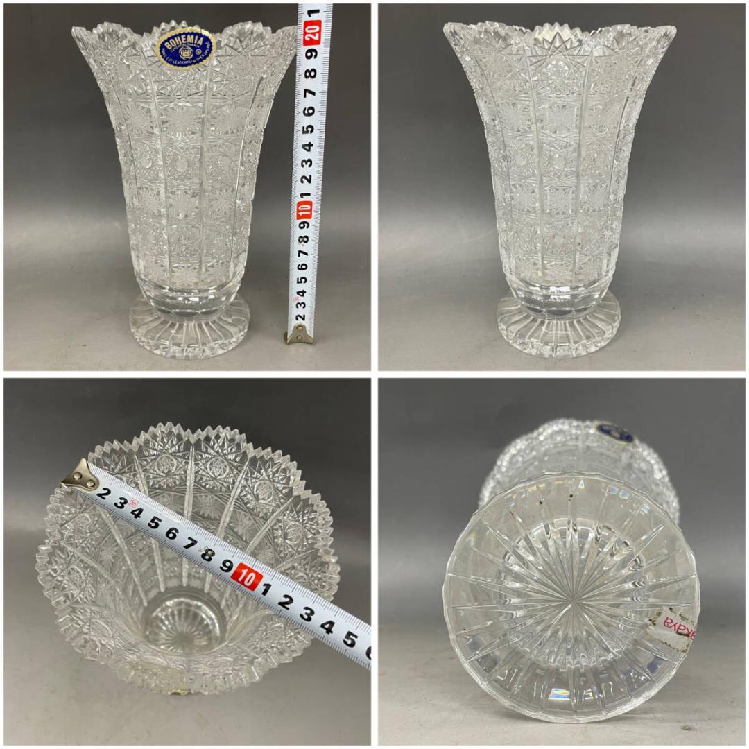 ガラス製 花瓶 まとめて 8点 CRYSTAL GLASS フラワーベース 花器