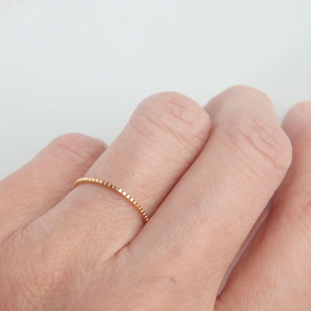 KaKo　k18リング　チェーンリング　ベネチアンチェーン　つけっぱなし