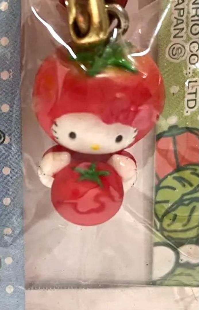 魚*魚様 ハローキティ 根付 ストラップ　夏野菜バージョン 5種セット