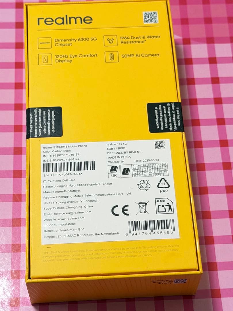 realme 14x 6GB/128GB ブラック5G新品未使用ケース付き