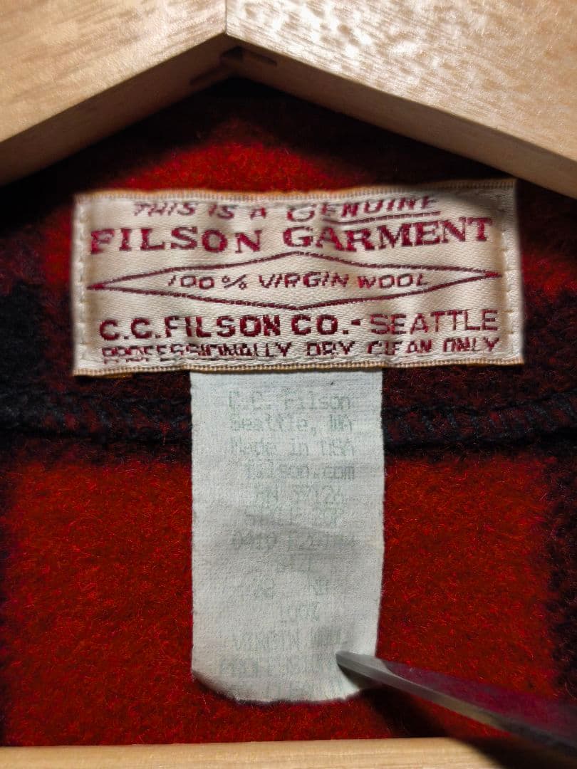 FILSON バッファローチェック　マッキーノベスト　サイズ38 М