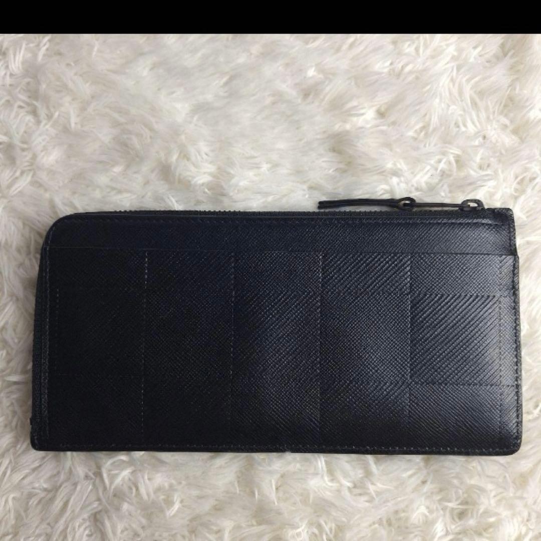 ポールスミス　L字ファスナー　長財布　チェッカーエンボス　黒