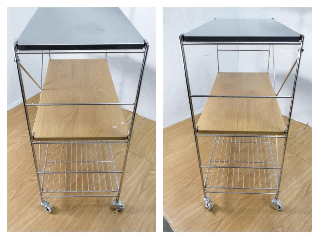 Y☆874 無印良品 ステンレスユニットシェルフ ワイド・小 ３段