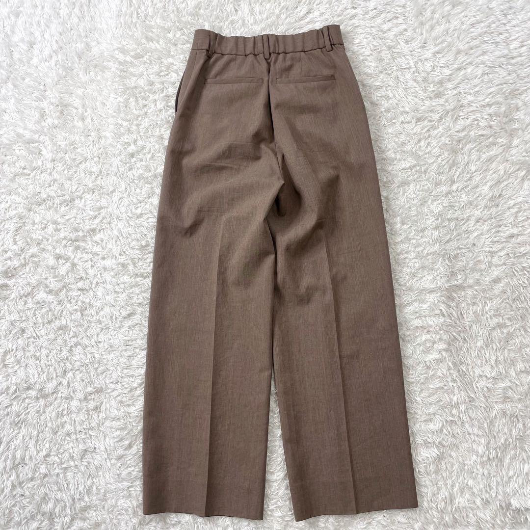 美品✨ ホワイト ノーカラー パンツ スーツ セットアップ 洗える 近年モデル