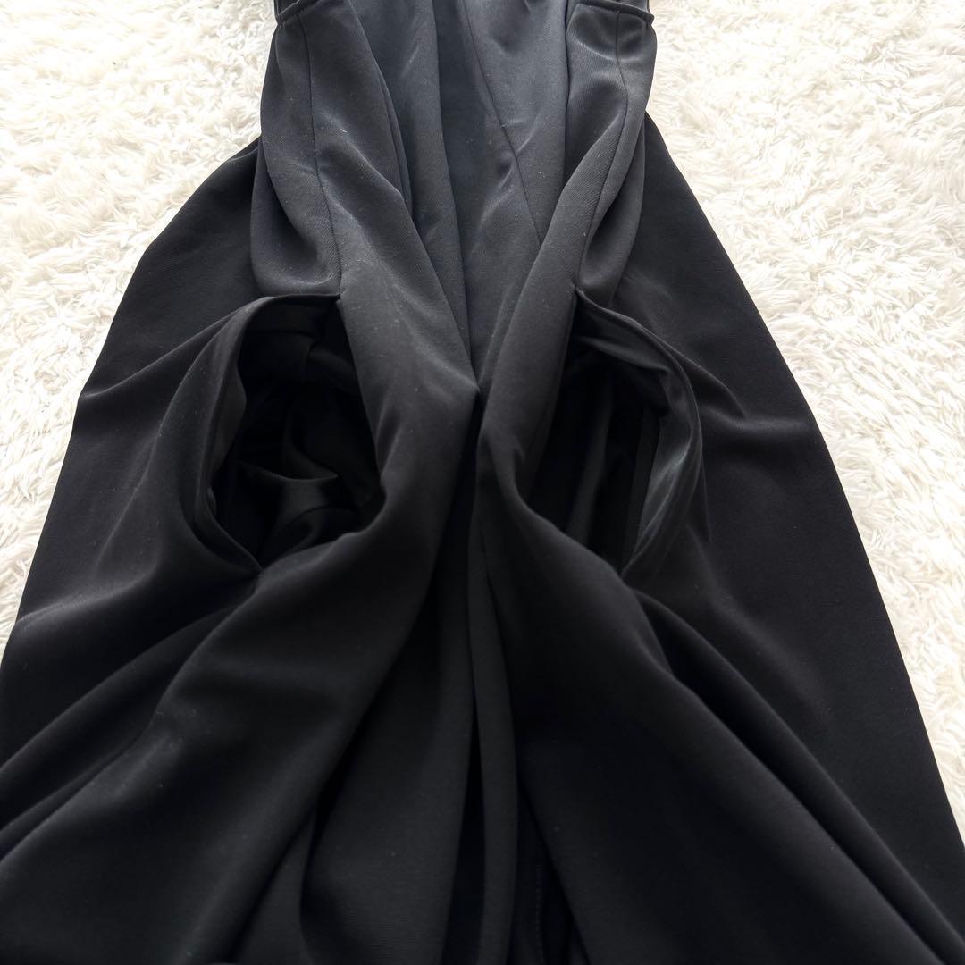 極美品✨ Rene 白襟ワンピース ドレス ノースリーブ フレア 2way 黒