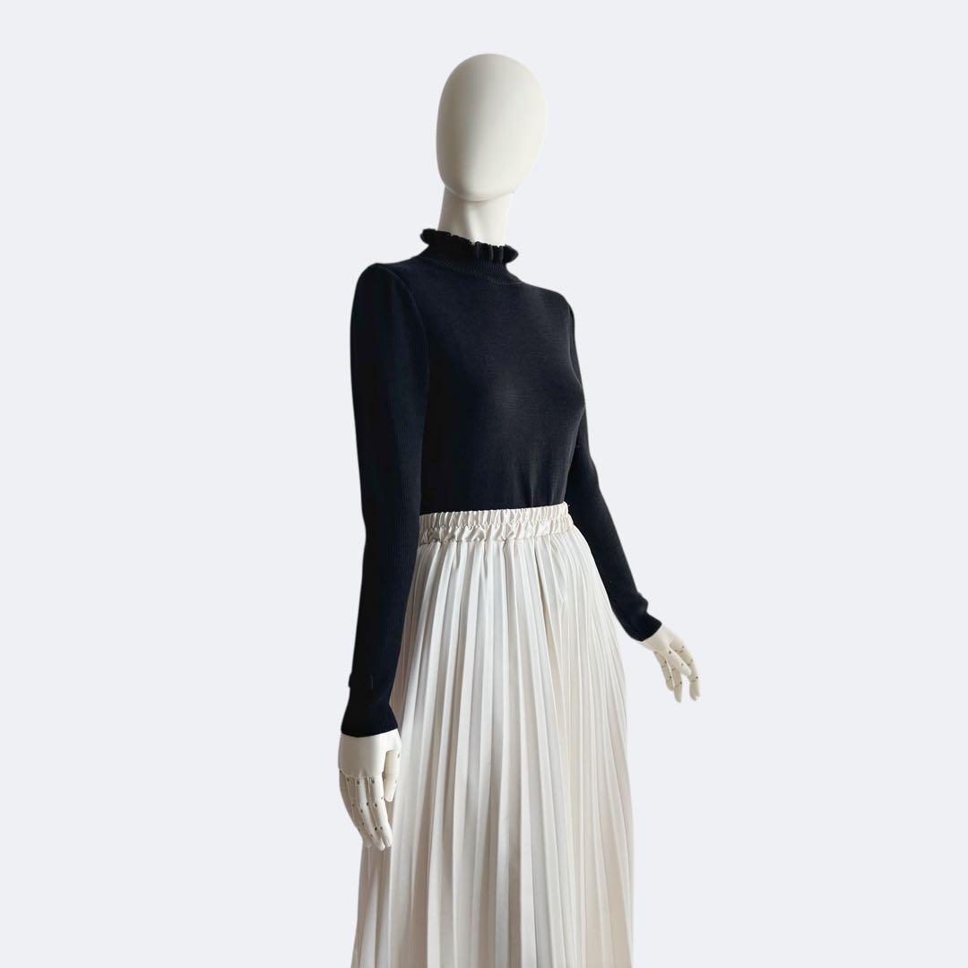 M’S GRACY＊フリルハイネックニット ブラック 上品 ウール