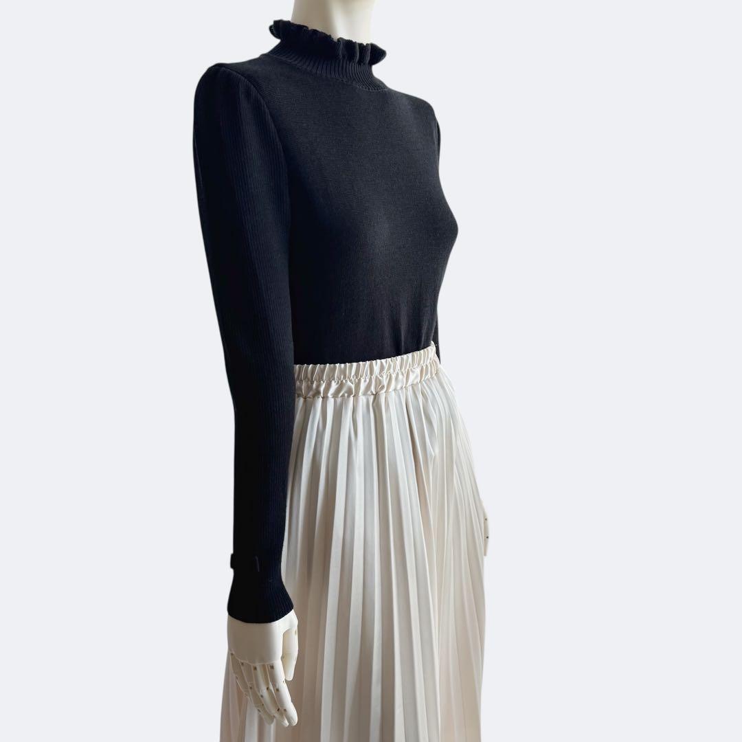 M’S GRACY＊フリルハイネックニット ブラック 上品 ウール