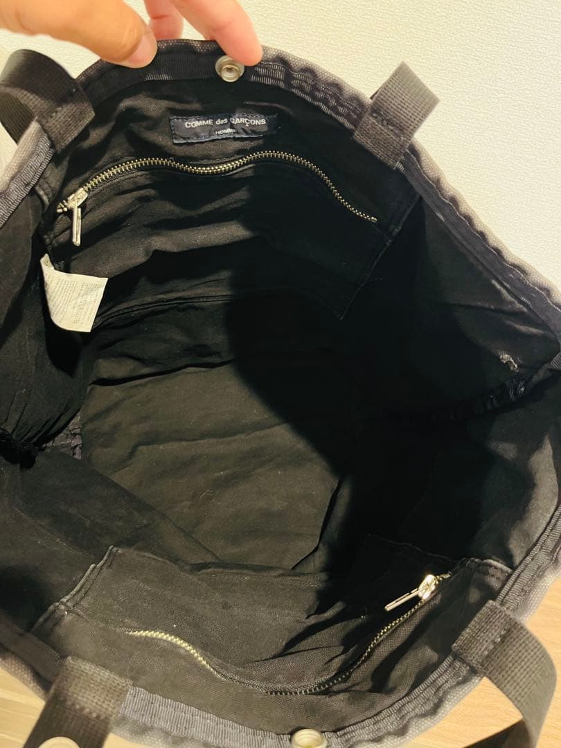 希少! コムデギャルソン・オム　キャンバストートバッグ　ワッペン　ロゴドン