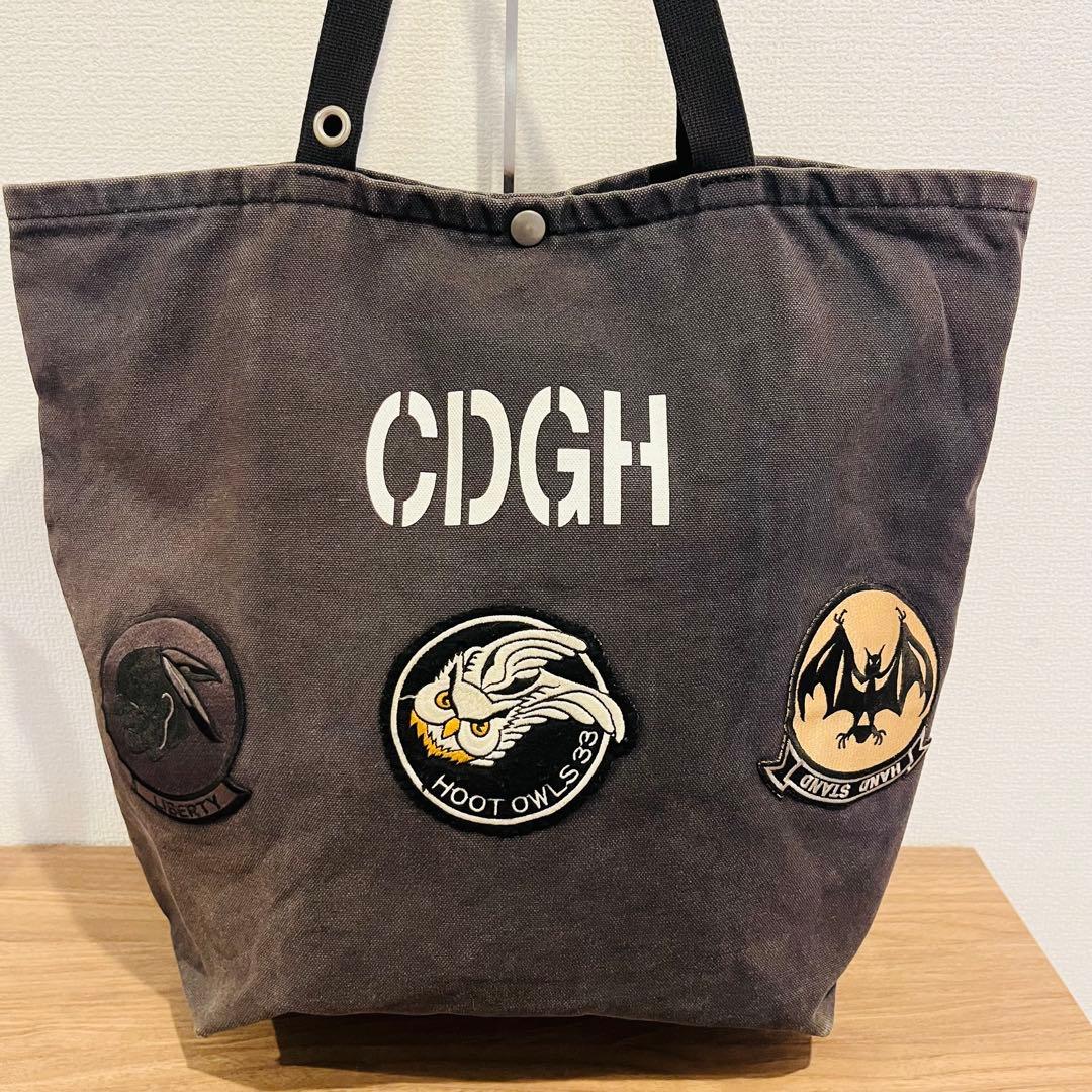 希少! コムデギャルソン・オム　キャンバストートバッグ　ワッペン　ロゴドン