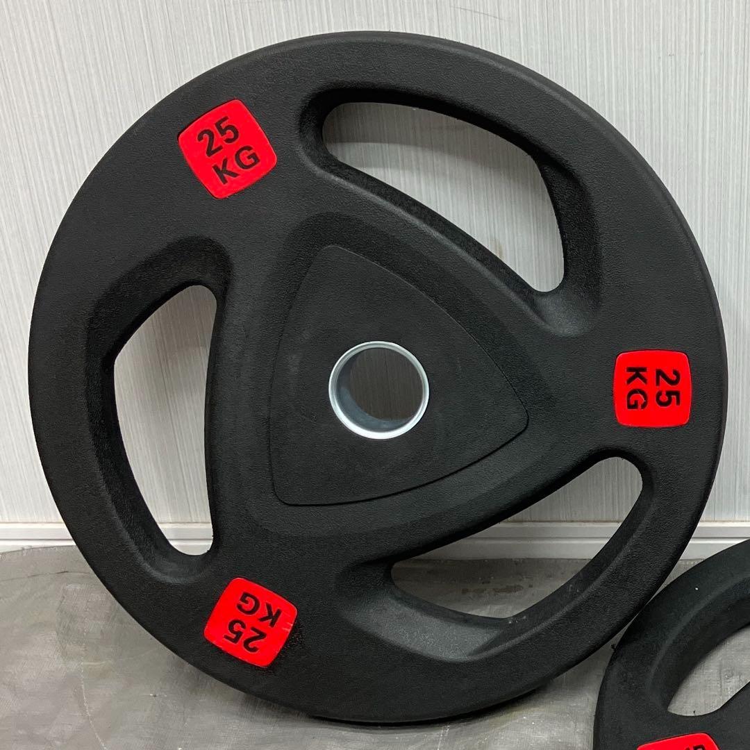 ■25kg 4枚 100kgバーベルプレート ラバー オリンピック ベンチプレス