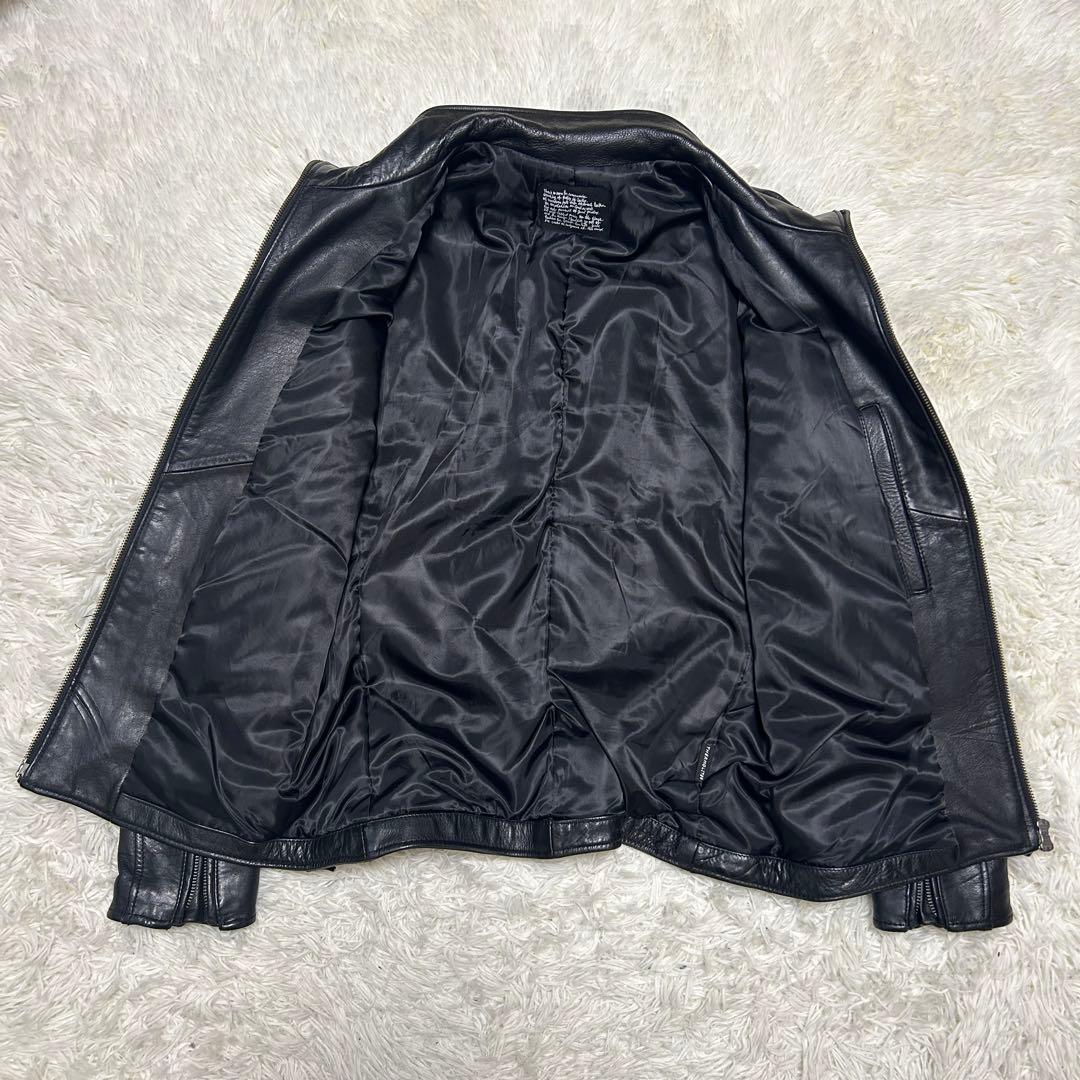 美品⭐︎ナノユニバース　レザージャケット　牛革　黒　　L THERMOLITE